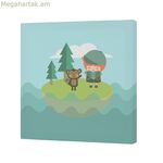 Կտավ HappyFriday Happynois Աշխարհի քարտեզ Բազմագույն 27 x 27 սմ