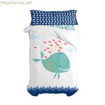 Վերմակի ծածկոցների հավաքածու HappyFriday Moshi Moshi Whale բազմագույն, մեկտեղանի, 2 հատ