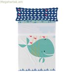 Անկողնային պարագաների հավաքածու HappyFriday Moshi Moshi Whale բազմագույն, մեկտեղանի, 2 հատ
