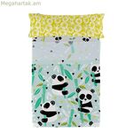 Անկողնային պարագաների հավաքածու HappyFriday Moshi Moshi Panda garden blue կապույտ մեկտեղանի 2 հատ