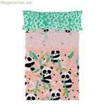 Անկողնային պարագաների հավաքածու HappyFriday Moshi Moshi Panda garden Pink Single 2 հատ