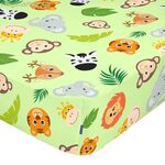 Հարմարեցված սավան HappyFriday MR FOX բազմագույն բաց կանաչ 70 x 140 x 14 սմ կենդանիներ