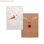 Խոհանոցային անձեռոցիկ HappyFriday Xmas Snowmates բազմագույն 70 x 50 սմ (2 հատ)