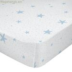 Հարմարեցված սավան HappyFriday BASIC KIDS Կապույտ Սպիտակ 60 x 120 x 14 սմ Աստղիկներ