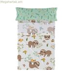 Անկողնային պարագաների հավաքածու HappyFriday Moshi Moshi Happy Sloth բազմագույն, մեկտեղանի, 2 հատ
