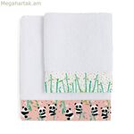 Սրբիչների հավաքածու HappyFriday Moshi Moshi Panda Garden Pink 2 հատ