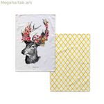 Խոհանոցային անձեռոցիկ HappyFriday Reindeer բազմագույն 70 x 50 սմ (2 հատ)