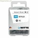 Բիթերի հավաքածու WITTE PZ 1 BITFLEX Pozidriv PZ1 25 հատ 25 հատ