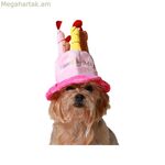 Շան զգեստ վարդագույն գլխարկ ծննդյան օրվա համար