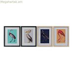 DKD Տան Դեկոր Պոլիպրոպիլենային Ներկ 35 x 2 x 45 սմ Թռչուններ (4 հատ)