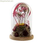 Դեկորատիվ ֆիգուր DKD տան դեկոր բյուրեղապակյա ծաղիկներ MDF փայտից (17 x 17 x 26 սմ)