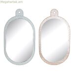 Պատի հայելի DKD Home Decor սպիտակ վարդագույն 22 x 1,5 x 40 սմ (2 հատ)