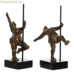 Դեկորատիվ ֆիգուր DKD տան դեկոր Ոսկեգույն ժամանակակից բալետի պարուհի 20 x 10 x 31 սմ (2 հատ)