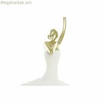 Դեկորատիվ ֆիգուր DKD տան դեկոր սպիտակ ոսկեգույն ռոմանտիկ բալետի պարուհի 13,5 x 12,5 x 40 սմ