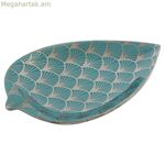 Կենտրոնական զարդարանք DKD տան դեկորի համար՝ փիրուզագույն ճենապակյա, 27,5 x 16 x 3 սմ