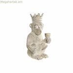 Դեկորատիվ ֆիգուր DKD Տան դեկոր Սպիտակ Կապիկ Արևադարձային շերտավոր 16 x 15 x 30 սմ