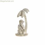 Դեկորատիվ ֆիգուր DKD Տան դեկոր Սպիտակ Կապիկ Արևադարձային շերտավոր 15 x 12 x 29 սմ