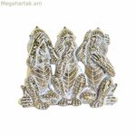 Դեկորատիվ ֆիգուր DKD Տան դեկոր Ոսկեգույն արևադարձային կապիկներ՝ շերտավոր 21 x 11 x 16,2 սմ