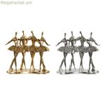 Դեկորատիվ ֆիգուր DKD տան դեկոր Ոսկեգույն արծաթե բալետի պարուհի 33,5 x 14,5 x 32 սմ (2 հատ)