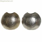 Ծաղկաման DKD տան դեկոր 37 x 14 x 33 սմ արծաթագույն ոսկեգույն ալյումինե ժամանակակից (2 հատ)