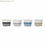 Զամբյուղ DKD տան դեկոր Կապույտ Սև Բեժ Մոխրագույն 25 x 25 x 20 սմ (4 հատ)