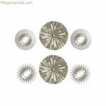 Հայելիների հավաքածու DKD Տան դեկորի համար, պատի պոլիպրոպիլենային, ոսկեգույն հայելի (2 հատ) (35 x 3.5 x 35 սմ)