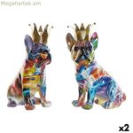 Դեկորատիվ ֆիգուր DKD տան դեկոր 18,5 x 11,5 x 23,5 սմ բազմագույն շուն (2 հատ)