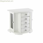 Զարդերի տուփ DKD Տան դեկորի թավշյա ռոմանտիկ հայելի MDF փայտից (26 x 18 x 23 սմ)