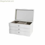 Զարդերի տուփ DKD տան դեկոր 27 x 18 x 16 սմ սպիտակ MDF փայտե