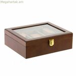 Զարդերի տուփ DKD Տան դեկոր Շագանակագույն փայտե բյուրեղապակյա MDF փայտե 21 x 18 x 8 սմ