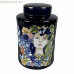 Ծաղկաման DKD Տան Դեկորի Ճենապակյա Սև Շեբի Շիկ (21 x 21 x 31 սմ)