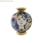 Ծաղկաման DKD Տան Դեկոր Ճենապակյա Սև Շեբի Շիկ (19 x 19 x 23 սմ)