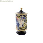 Ծաղկաման DKD Տան դեկոր Դեմքի ճենապակյա կապույտ 11 x 11 x 25 սմ Բազմագույն