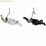 Առաստաղի լամպ DKD Home Decor սև-սպիտակ խեժ 220 Վ 50 Վտ (46 x 14.5 x 20 սմ) (2 հատ)