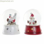 Սուրբ Ծննդյան խաղալիք DKD տան դեկորի համար՝ խեժե բյուրեղյա Ձմեռ պապիկ (2 հատ) (9.5 x 9.5 x 13.5 սմ)