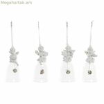 Սուրբ Ծննդյան խաղալիք DKD տան դեկորի խեժե բյուրեղյա հրեշտակ (4 հատ) (5 x 5 x 10.5 սմ)