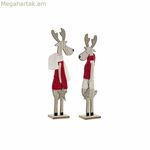 Սուրբ Ծննդյան խաղալիք DKD տան դեկոր պոլիեսթեր փայտից (2 հատ) (9 x 6 x 39 սմ)