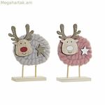 Սուրբ Ծննդյան խաղալիք DKD տան դեկոր պոլիեսթեր փայտից (2 հատ) (10 x 4 x 16 սմ)