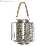 Մոմակալ DKD տան դեկոր 21 x 21 x 23 սմ արծաթե մետաղական պարան արաբական