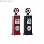 Սեղանի ժամացույց DKD Home Decor Կարմիր մուգ կապույտ Բենզին Վինտաժ gasolinera (2 հատ)