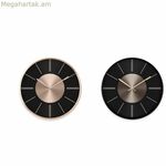 Պատի ժամացույց DKD տան դեկոր Սև պղինձ Արծաթագույն ալյումինե պլաստիկ ժամանակակից 30 x 4 x 30 սմ (2 հատ)