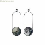 Պատի ժամացույց DKD տան դեկորի համար, բյուրեղապակյա, մոխրագույն երկաթյա (20 x 4.5 x 60 սմ) (2 հատ)