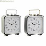Սեղանի ժամացույց DKD Home Decor Կապույտ Սպիտակ Սև (2 հատ)
