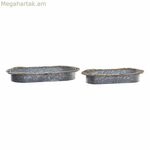 Կենտրոնական զարդարանք DKD տան դեկորի համար՝ շագանակագույն մոխրագույն երկաթյա, 51 x 26 x 7 սմ (2 հատ)