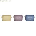 Զամբյուղ DKD տան դեկոր դեղին կապույտ մարուն կտավ ժամանակակից 20 x 16 x 15 սմ (3 հատ)