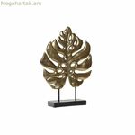 Դեկորատիվ ֆիգուր DKD տան դեկոր Սև ոսկեգույն արևադարձային բույսի տերև 25,5 x 6 x 34 սմ