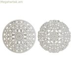 Պատի զարդարանք DKD տան դեկոր սպիտակ մանդալա հնդիկ տղամարդու համար՝ հնեցված մակերեսով 30 x 2 x 30 սմ (2 հատ)