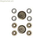 Հայելիների հավաքածու DKD տան դեկորի համար, բյուրեղյա, ոսկեգույն, PP, 2 հատ (35 x 2 x 35 սմ)