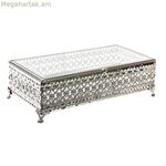 Զարդերի տուփ DKD Տան դեկորի բյուրեղյա արծաթե մետաղական (25,5 x 12,5 x 7,5 սմ)