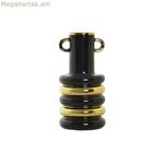 Ծաղկաման DKD Տան դեկորի ճենապակյա սև ոսկեգույն երկգույն ժամանակակից 15 x 15 x 29 սմ